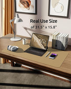 YSAGi Leather Desk Protector, Office Mat, Large Mouse Mat, Non-Slip PU Leather - Image 5