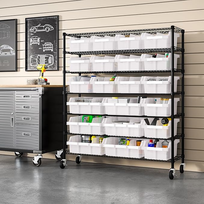 Seville Classics Heavy Duty NSF Bin Rack Solid Steel Wire Shelving Storage Unit - Image 4