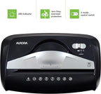 Aurora High-Security 8-Sheet Micro-Cut Paper Credit Card Shredder Black - Image 5
