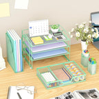 Marbrasse Desk Organizer and Accessories，4-Tier Paper Letter Tray Organizer - Image 5