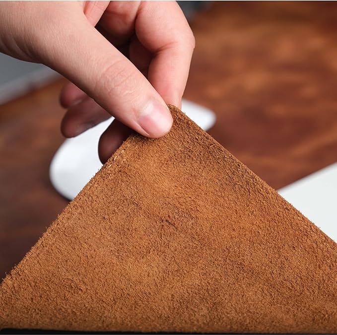 TORONATA Jersey Genuine Calfskin Leather Desk Pad, Office Desk Mat - Image 6