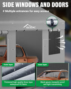 acepic upgraded 20x20 heavy duty carport, drive through showing dimensions