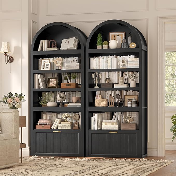 81" Tall Arched Cabinets, Bookcase - Image 9