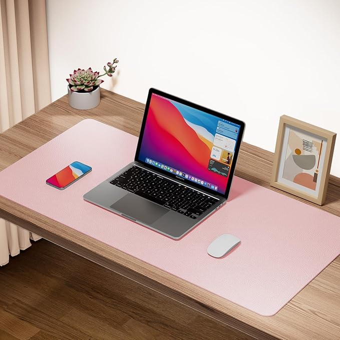 Boutilon Leather Desk Pad Protector, Non-Slip Mouse Pad, Laptop Desk Pad - Image 2