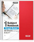 Dunwell Graph Paper Notebook 8.5 x 11 Plastic Cover, 100 Sheets, 4x4 Squares by Dunwell