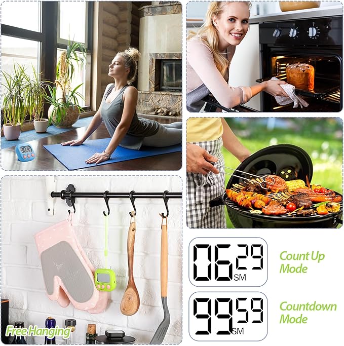 Weewooday 24 Pcs Digital Kitchen Timer Magnetic Timer Bulk On/Off Switch Minute - Image 6