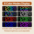yisile 16 inch rgb led digital wall clock, close-up detail