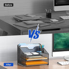 Samstar Desk File Organizer, Mesh Letter File Folder Holder - Image 5