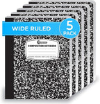 Rosmonde Composition Notebook Wide Ruled 5 Pack, 200 Pages, 9-3/4 x 7-1/2 by Rosmonde