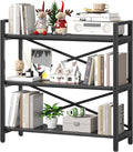 Homeiju 3 Tier Bookshelf 31.49" Width, Wood and Metal Etagere Bookcase by Homeiju