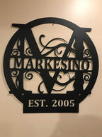 Personalized Metal Monogram Sign EST. Wedding Gift. Family Name Sign. Outdoor - Image 5