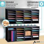 AdirOffice Wooden Adjustable Literature Organizer, 24 Compartment Office Mailbox - Image 4