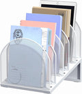 OUTIOE 5-Section Desk File Organizer, Metal Mesh Folder Organizer by OUTIOE