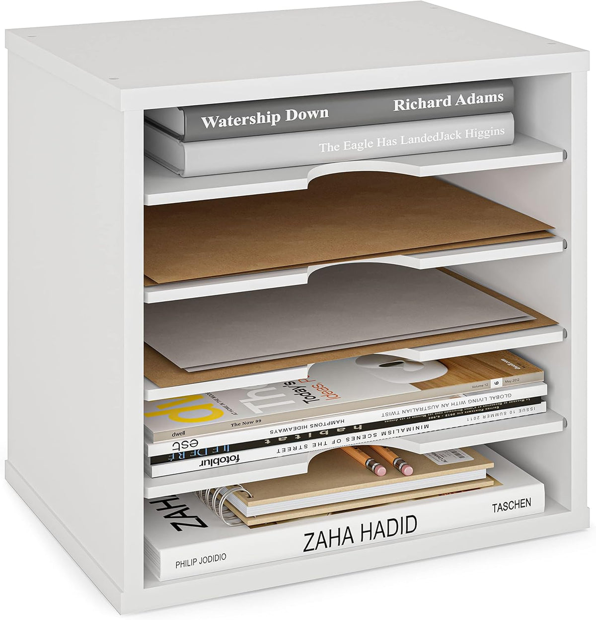 Ballucci File Organizer Paper Sorter, 5 Tier Adjustable Shelves Office Desk O...