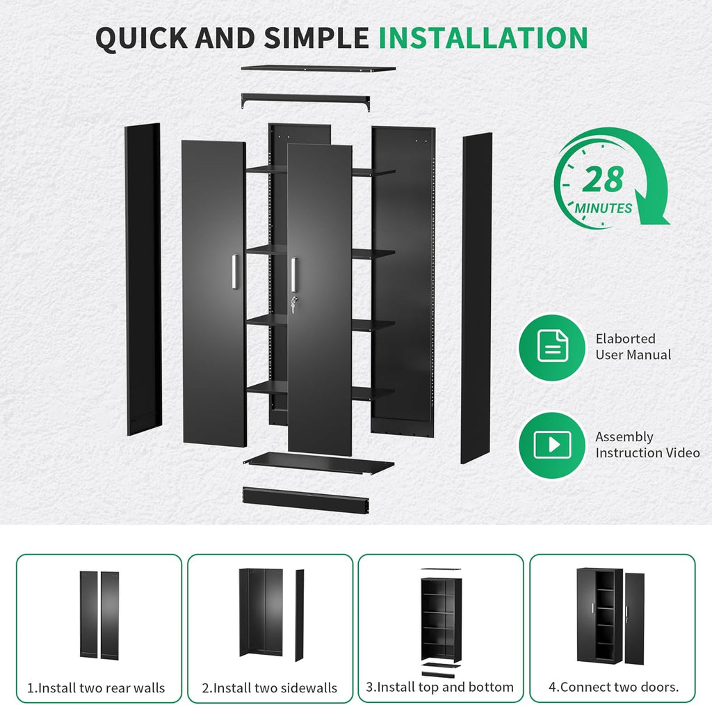 metal garage storage cabinet, durable metal storage solution, view 10
