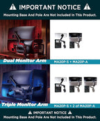 ULTRARM Heavy Duty Extension Arm Dual 49" Vertical Stacked Monitor Mount Height - Image 2