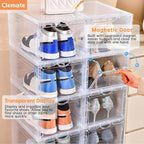 Clemate Upgraded X-Large Shoe Storage Box, 8 Pack, Shoe Box Clear Plastic - Image 6