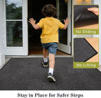 heavy duty front door mat indoor outdoor, 2′, side view