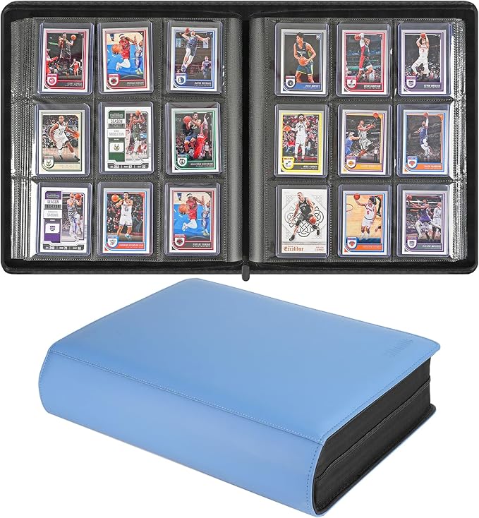 Sibonic 9 Pocket TopLoader Binder, Holds 360 3”x4” Toploader Hard Cases by SIBONIC