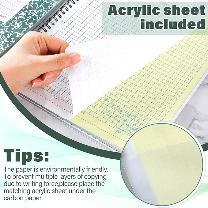 Affrolling 2 Pack Carbonless Lab Notebook Carbon Copy 8.5'' x 11'' 50 Set of - Image 5