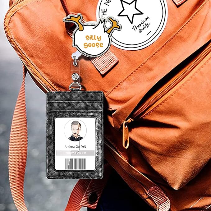 Badge Reel Retractable with ID Clip Goose Badge Reel Holder Funny Cute Acrylic - Image 6