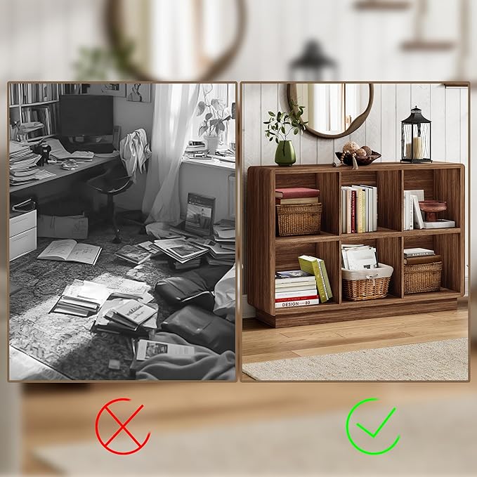 ChooChoo 6 Cube Storage Organizer, Wooden Bookcase - Image 8
