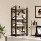 Homeiju Desktop Bookshelf, 4-Tier Stackable Narrow Desk Bookcase, Adjustable - Image 2