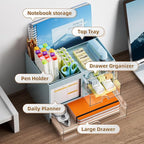 Marbrasse Desk Organizer with 3 Drawer, Desktop Organizer Storage - Image 2