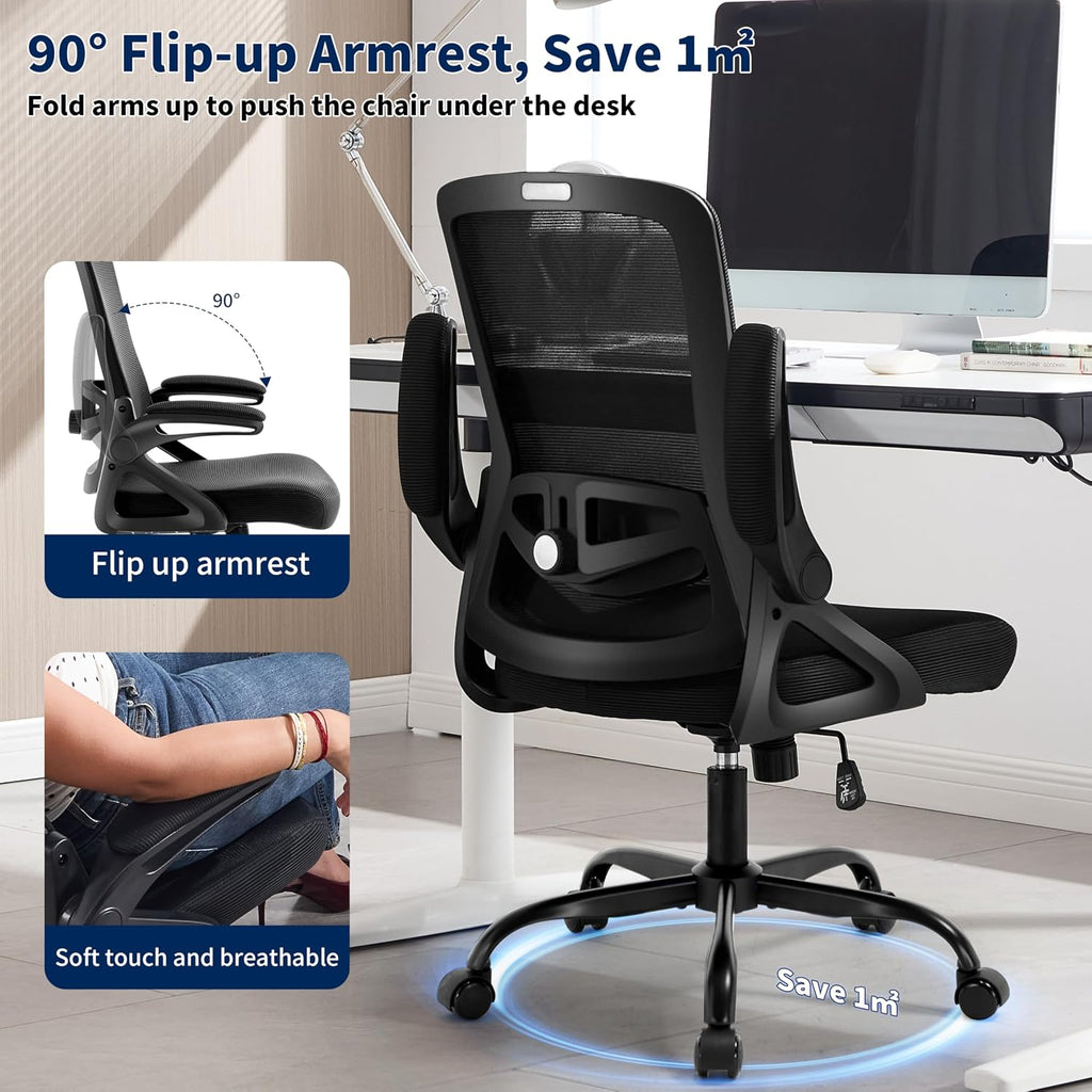 ergonomic office chair desk chair with adjustable lumbar on a desk or shelf