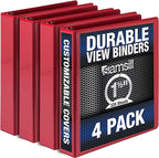 Samsill Durable 1.5 Inch Binder, Made in the USA, Round Ring Customizable Clear by Samsill