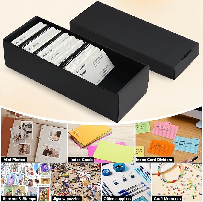 QLOUNI Business Card Storage Box 4 Pack, Business Card Holder Case - Image 5