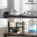 Yelinkws Desktop Shelf Organizer, Small Bookshelf - Image 4
