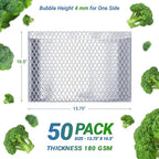 Amiff Silver Thermal Bubble Mailer, 13.75 x 10.5 Inches. 50 Pack Metallic - Image 2