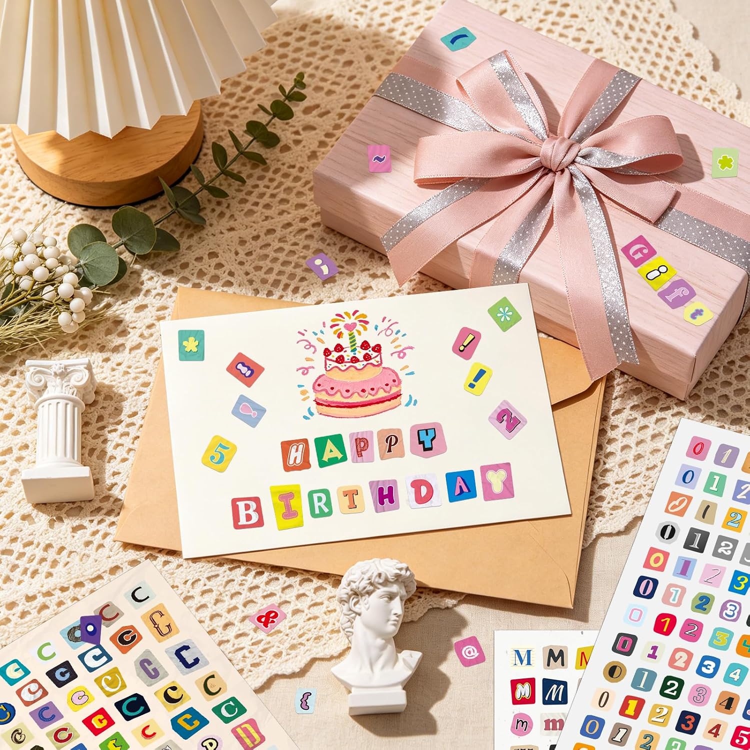 5000+ Letter Stickers for Scrapbooking Junk Journal Supplies Craft Decor | Vintage Letter Sticker Book, 48 Sheets Self-Adhesive Alphabet Stickers Small Ransom Letters for Journaling Planners Labels