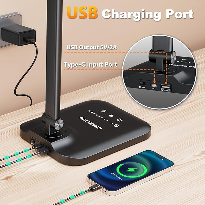 CHARYJOD LED Desk Lamp for Office Home, Height Adjustable Architect Desk Light - Image 2