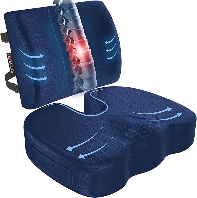 FORTEM Seat Cushion, Office Chair Cushion, Lumbar Support Pillow by FORTEM