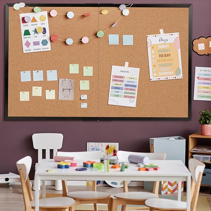 Board2by Extra Large Cork Bulletin Board 72" X 48", Foldable Notice Pin Board - Image 8