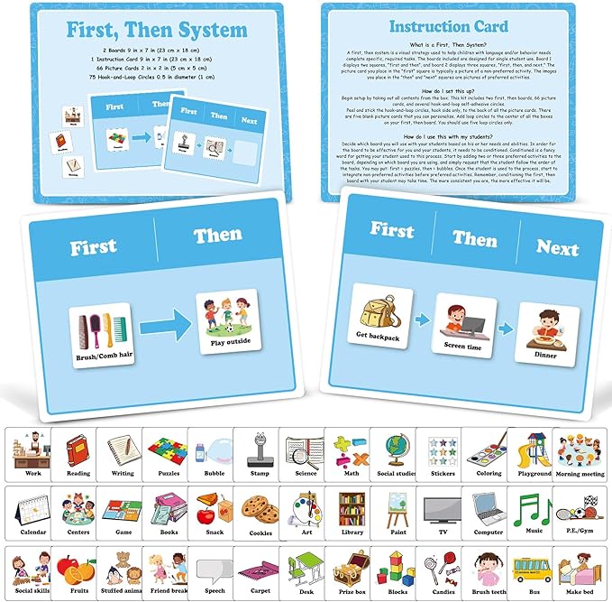 Ireer 1 Set First Then Visual Schedule by Ireer