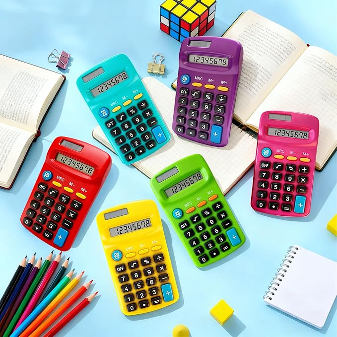 12 Pack Pocket Calculator Bulk: 8 Digit Hand Held Basic Calculator Small Solar - Image 6