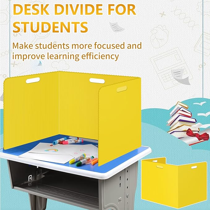 24 Pcs Desk Dividers for Students 14 × 17.5 × 14 Inch Plastic Waterproof - Image 4