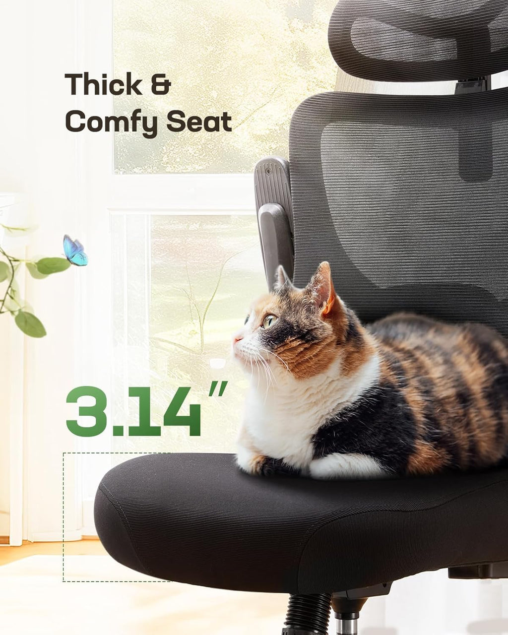marsail ergonomic office chair: office desk chair with showing dimensions