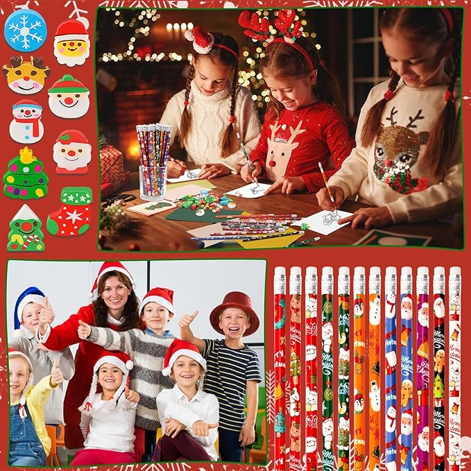 JULMELON 72PCS Christmas Party Favors Set, Pencils - Image 5