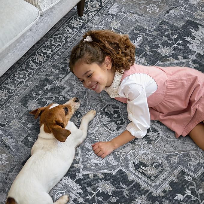GENIMO 2x10 Runner Rugs for Hallway, Machine Washable Non Slip Vintage Rugs - Image 3