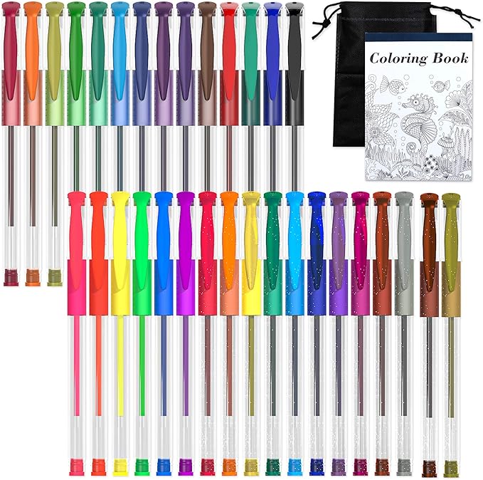 Shuttle Art Gel Pens, 32 Colors Gel Pen Set by ShuttleArt