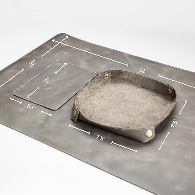 Node Leather - Genuine Leather Desk Mat, Desk Organizer & Cup Coaster - Leather - Image 6