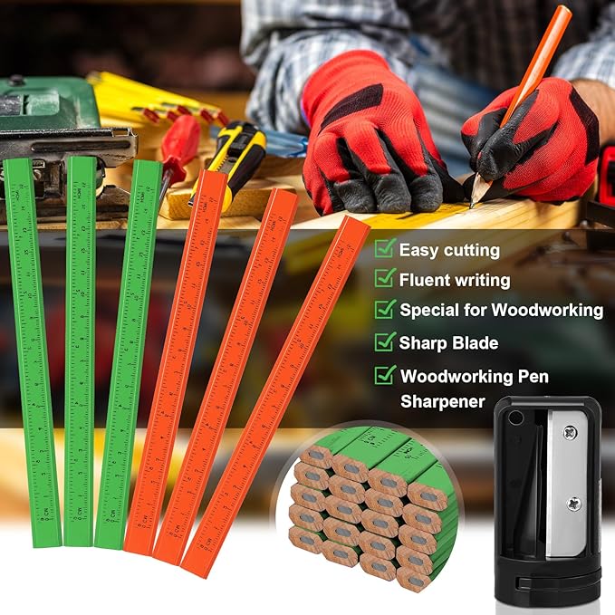 Honoson 200 Pcs Flat Construction Pencils - Image 3