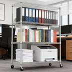 M MZG 4 Tiers Shelf 1400 lbs Steel Storage Shelving Utility Shelving Unit Steel - Image 6