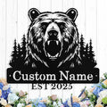 Custom Bear Metal Sign, Custom Bear Metal Wall Art Decor, Personalized Last by logo