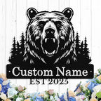 Custom Bear Metal Sign, Custom Bear Metal Wall Art Decor, Personalized Last by logo