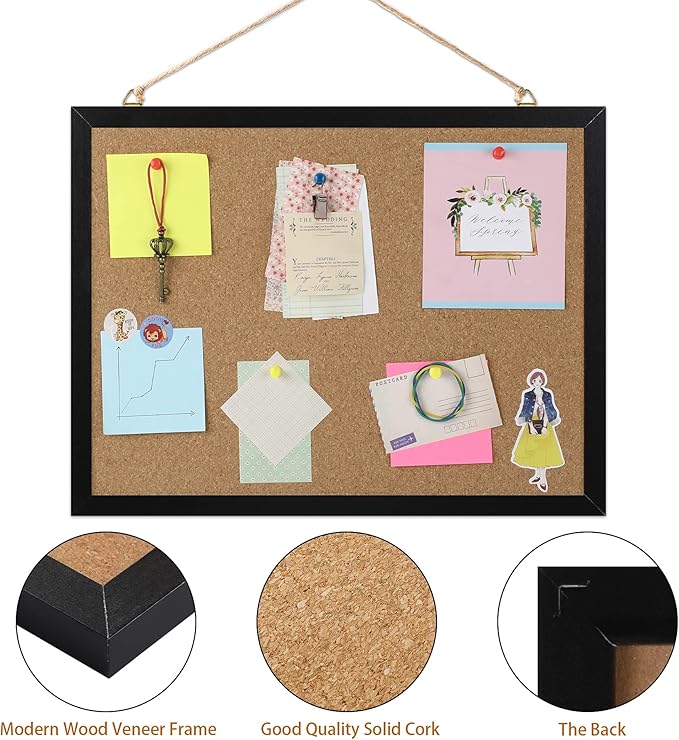 FEBSNOW Cork Board Bulletin Board 15.7 x 12 Inches - Image 3